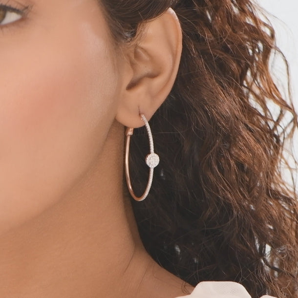 Sassy Round Pave Hoops