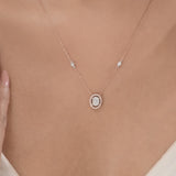 Signature Extra Small Oval Pave Solitaire Pendant
