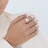 Signature Large Oval Pave Solitaire Ring