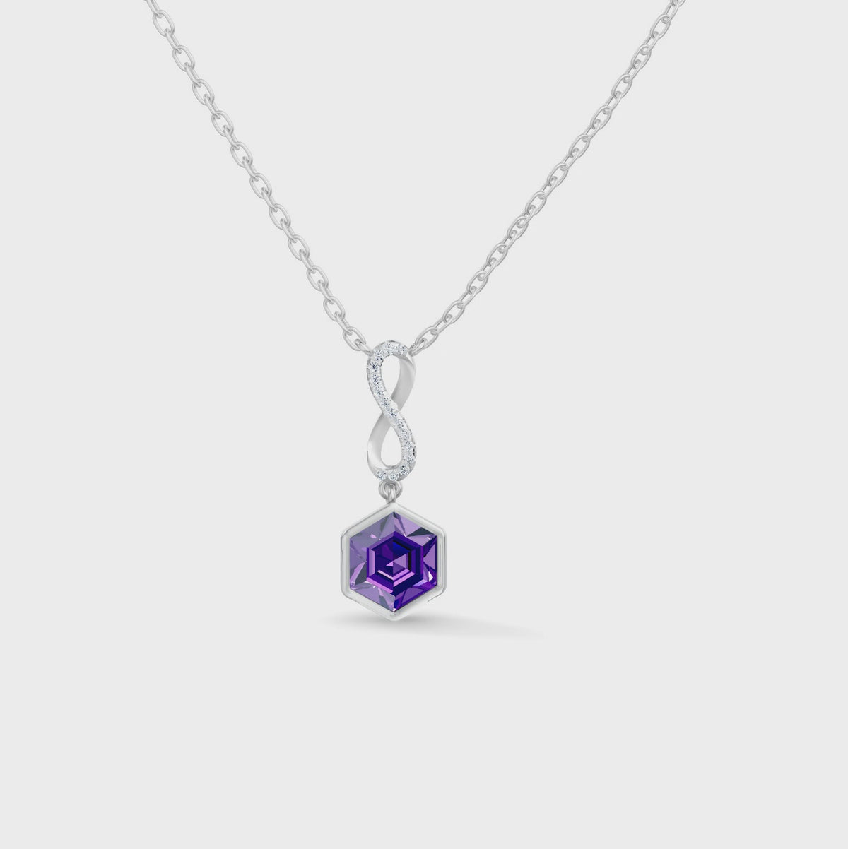 Gem Pop Infinity Hexagon Drop Pendant