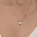Signature Medium Emerald Pave Solitaire Pendant