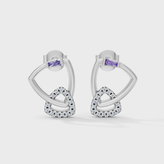 Gem Pop Violet Interlace Curved Loop Studs
