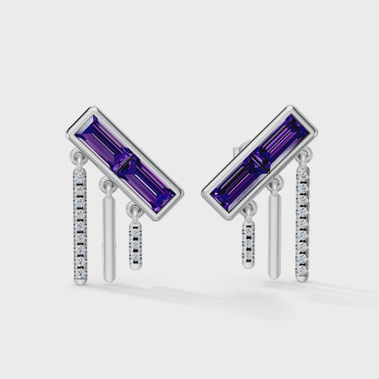 Gem Pop Twilight Linear Cascade Drop Earrings