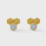 Gem Pop Golden Trio Hexagon Spark Studs