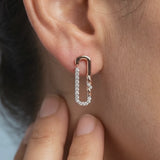 Celeste Sleek Spark Rectangular Drop Earrings