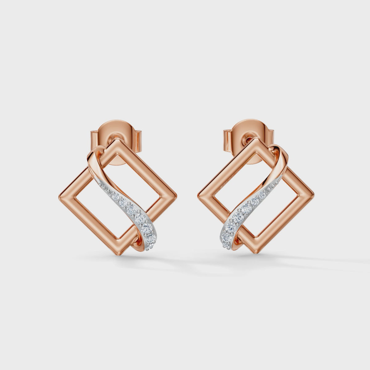 Celeste Geometric Interlace Diamond Studs