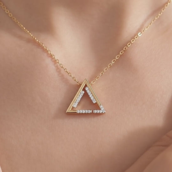 Celeste Sleek Linear Triangle Pendant