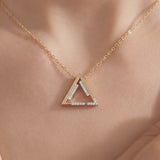 Celeste Sleek Linear Triangle Pendant