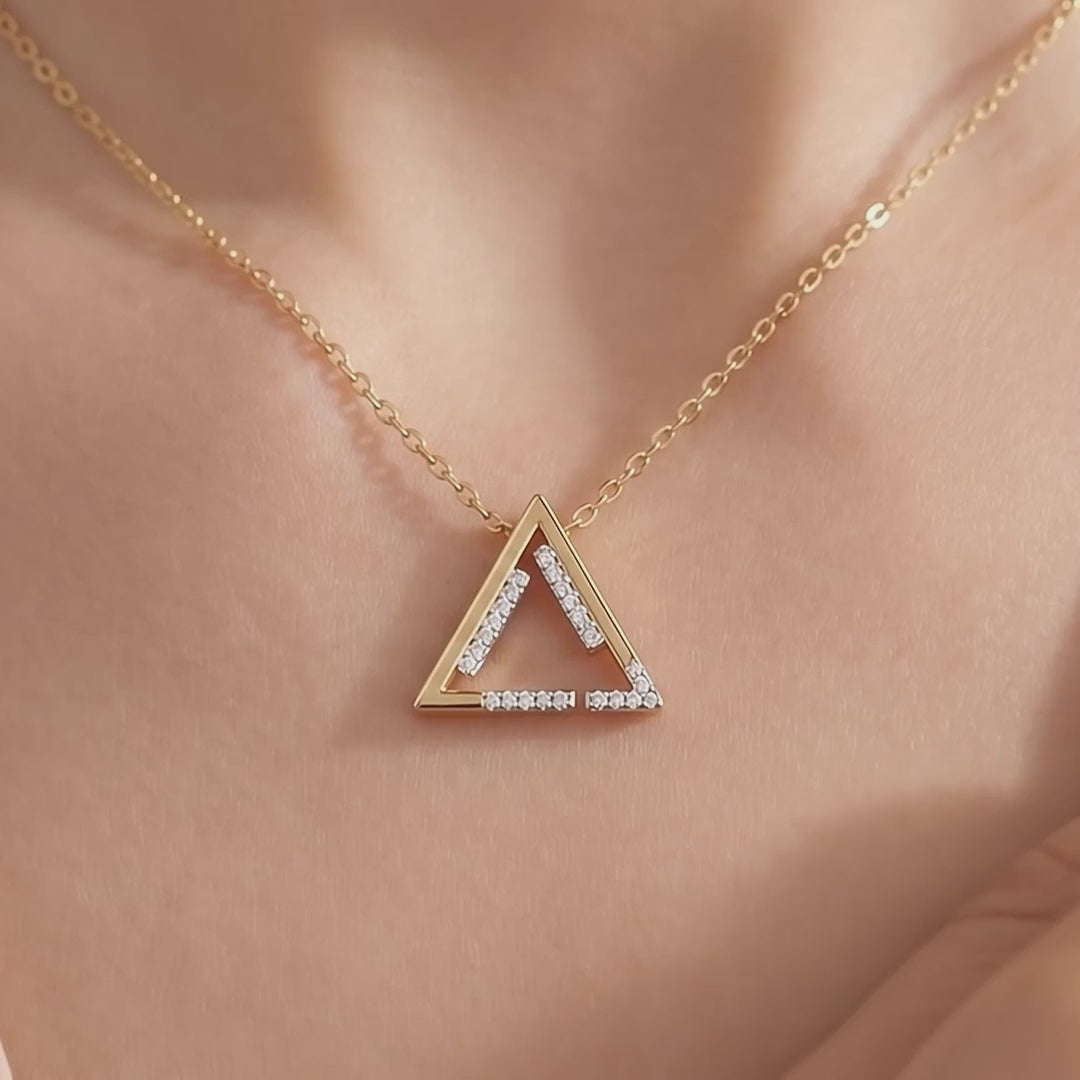 Celeste Sleek Linear Triangle Pendant
