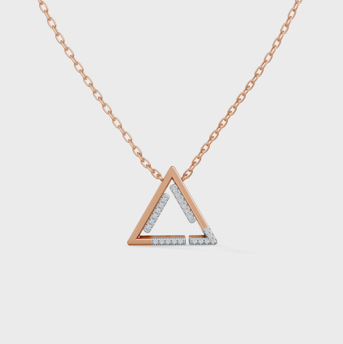 Celeste Sleek Linear Triangle Pendant