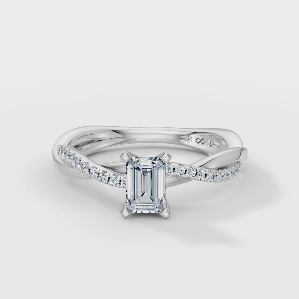 Emerald Cut Eternal Solitaire Engagement Ring