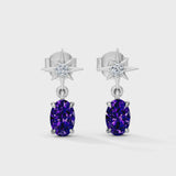 Gem Pop Midnight Starburst Oval Drop Earrings