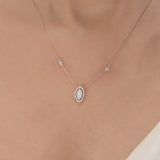 Signature Extra Small Marquise Pave Solitaire Pendant