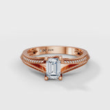 Emerald Cut Radiance Solitaire Engagement Ring