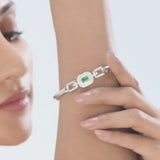 Toren Emerald Link Halo Bracelet