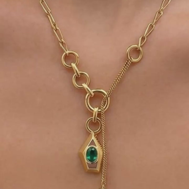 Aria Emerald Eye Necklace