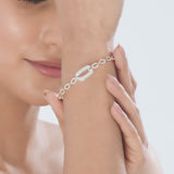 Cuban Interlock Sparkle Bangle
