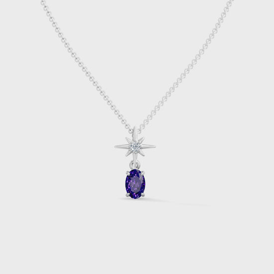 Gem Pop Midnight Starburst Oval Pendant