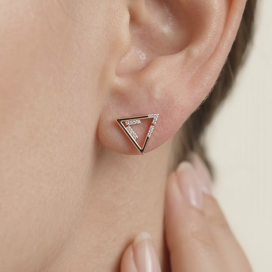 Celeste Sleek Spark Open Triangle Studs
