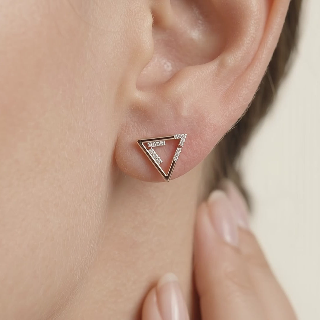 Celeste Sleek Spark Open Triangle Studs