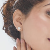 Signature Extra Small Round Pave Solitaire Earrings