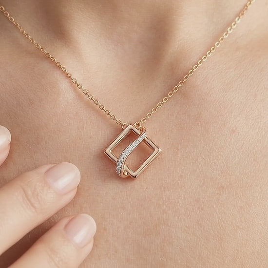 Celeste Geometric Interlace Diamond Pendant