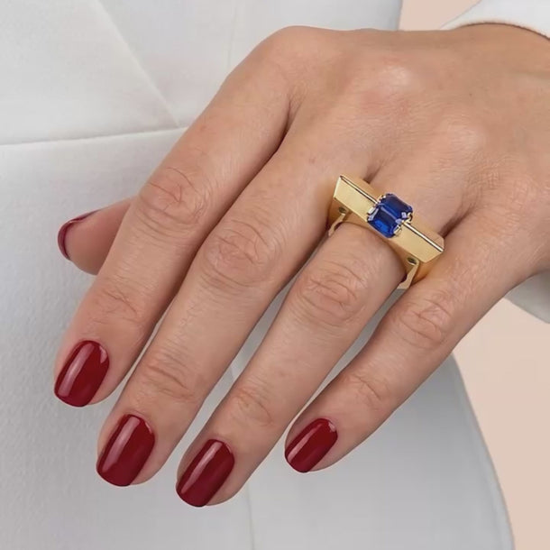 Aria Sapphire Beam Ring