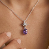 Gem Pop Midnight Starburst Oval Pendant