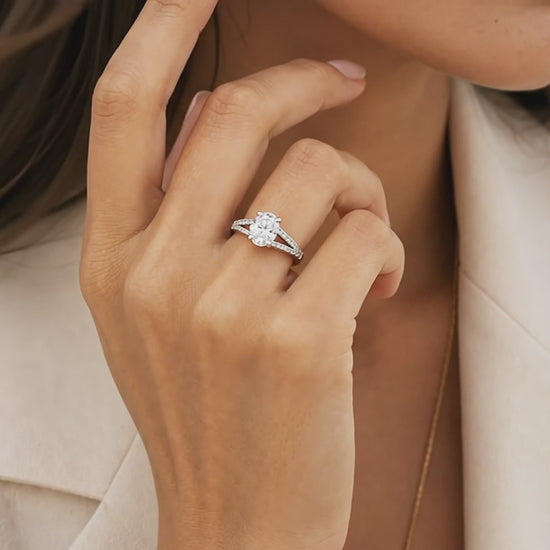 Oval Radiance Solitaire Engagement Ring