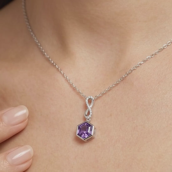 Gem Pop Infinity Hexagon Drop Pendant