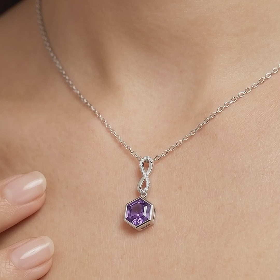 Gem Pop Infinity Hexagon Drop Pendant
