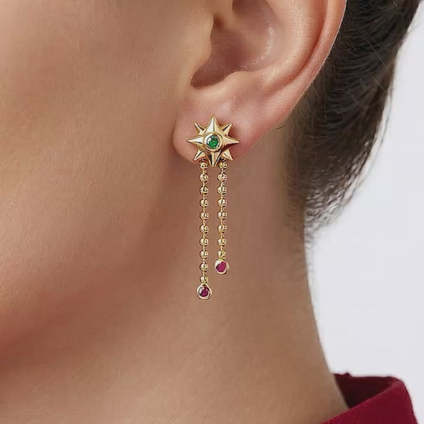 Aria Solar Starburst Drop Earrings