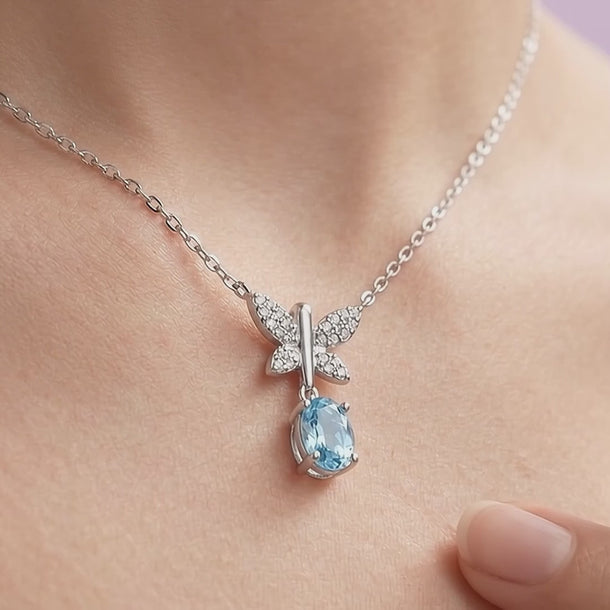 Gem Pop Azure Flutter Pear Drop Pendant