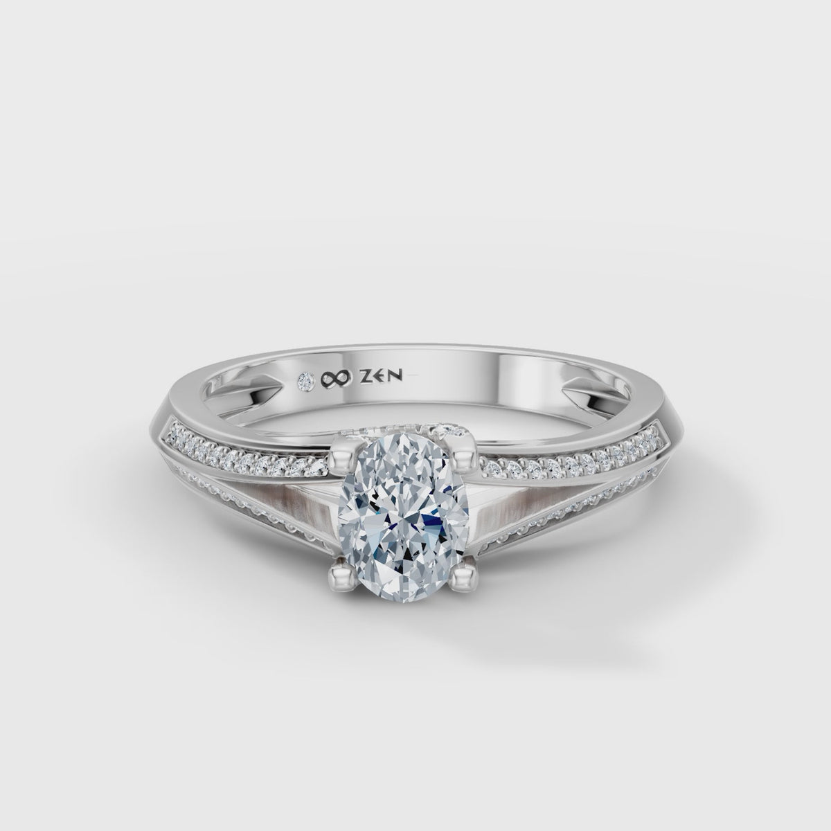 Oval Radiance Solitaire Engagement Ring