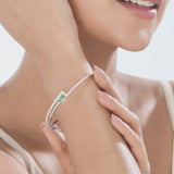 Toren Emerald Glow Curve Bracelet