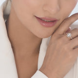 Signature Extra Small Oval Pave Solitaire Ring