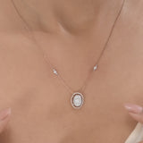 Signature Large Oval Pave Solitaire Pendant