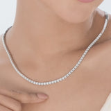 Solitaire Diamond Whisper Line Necklace