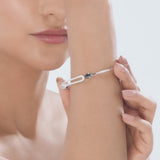 Toren Tear Drop Sapphire Stream Bracelet
