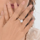 Solitaire Starburst Halo Ring