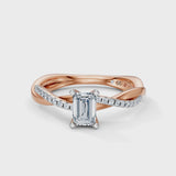 Emerald Cut Eternal Solitaire Engagement Ring